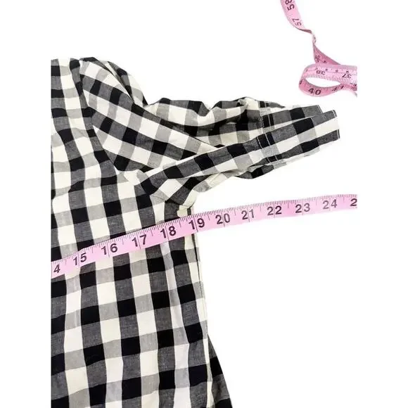 SOLID & STRIPED Black and White Gingham Checkered Romper - Picture 5 of 7